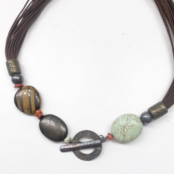 Brown rope beaded necklace - Picture 2 of 5